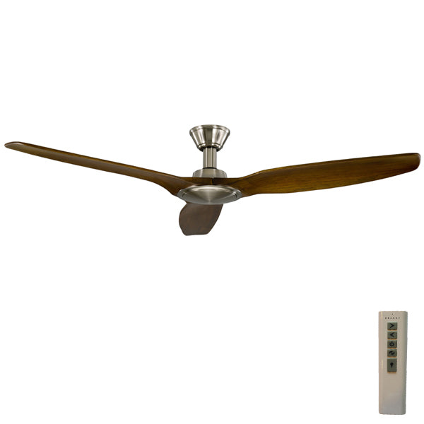 Trident Dc Ceiling Fan High Airflow Satin Nickel With Dark