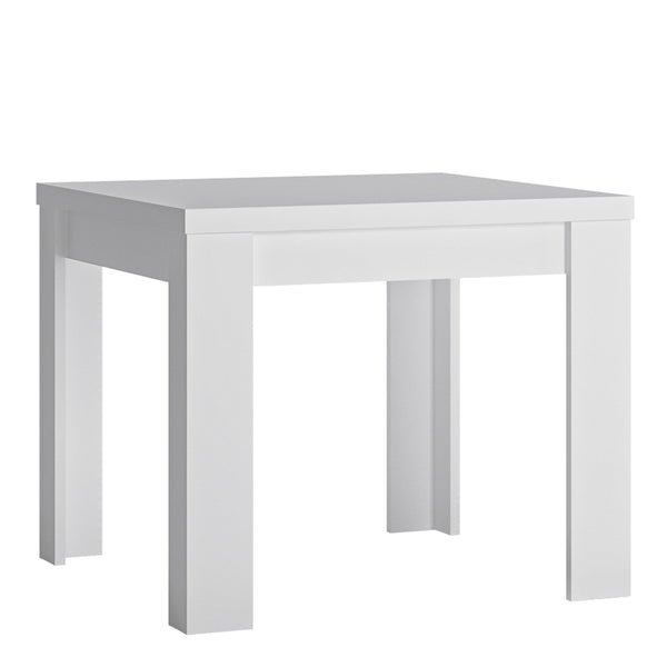 FTG Dining Table Lyon Small extending Dining Table 90/180 cm in White and High Gloss Bed Kings