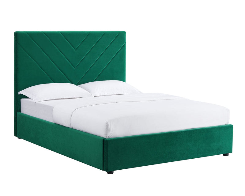 green twin bed