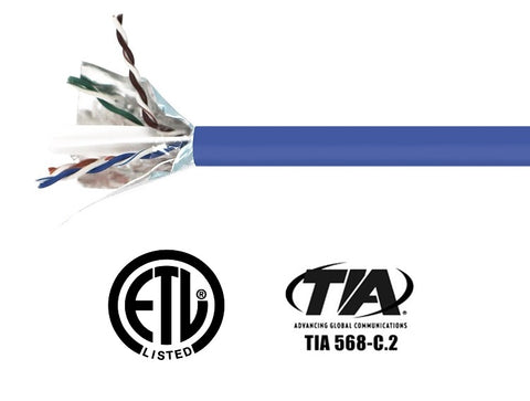 1000Ft CAT6 Shielded Solid Plenum Bulk Cable w/Spline (CMP) 6E04FPBL2