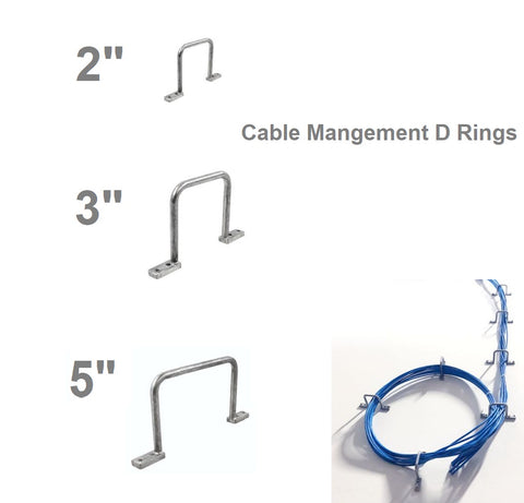 2",3" and 5", diameter Cable Management Distribution "D" Rings (50-Pack)