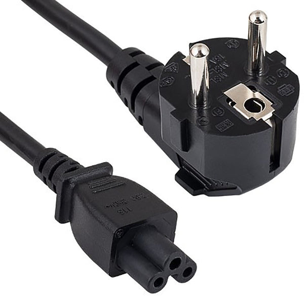 6Ft European Schuko Power Cord CEE 7/7 Right Angle To IEC-60320-C5 .