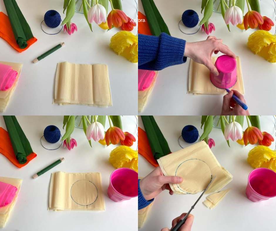 Papierblumen DIY basteln Kinder Grundschule kreativ Krepp Krepppapier Anleitung Pinterest