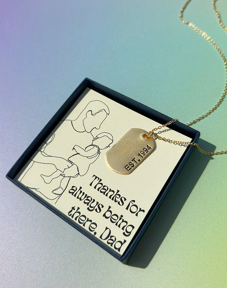 Thanks For Always Being There, Dad: Personalised Year Necklace
