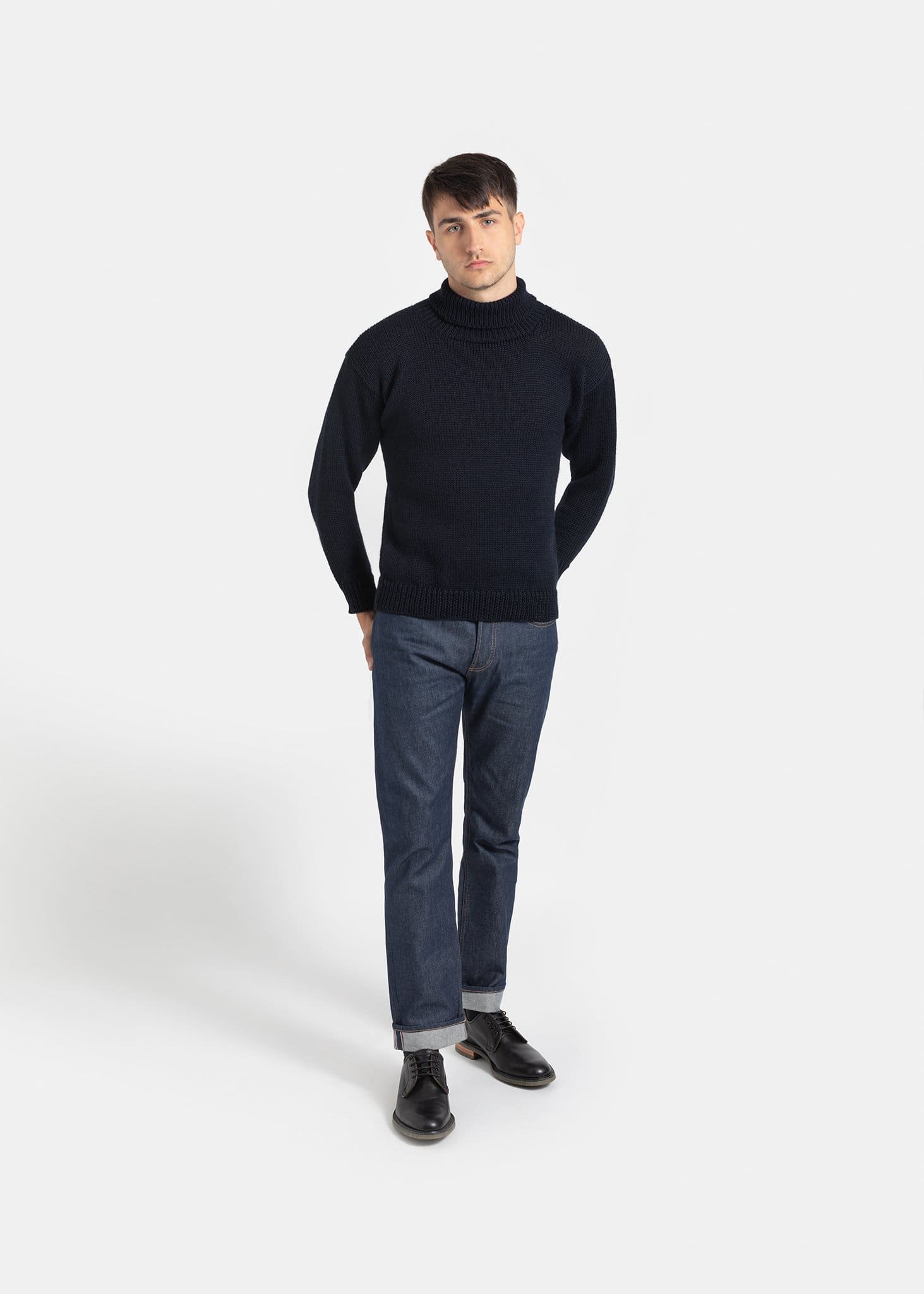 Gloverall Submariner Jumper Navy | 100% Wool | Made in England