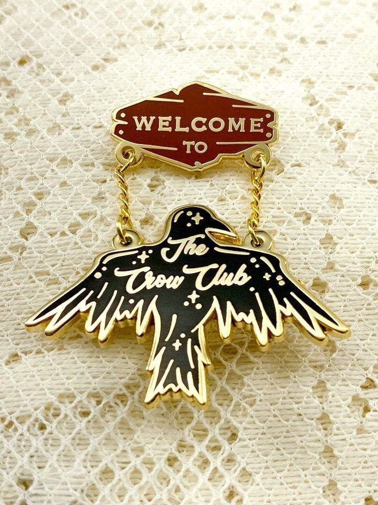 The Crow Club Six of Crows Shadow and Bone Hanging Crow Sign Enamel Pi –  Enchanted Extras