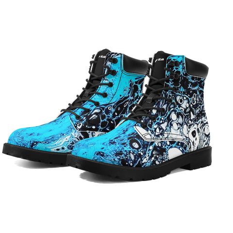 Women's Stylish All-Season Vegan Leather Material High Top Boots