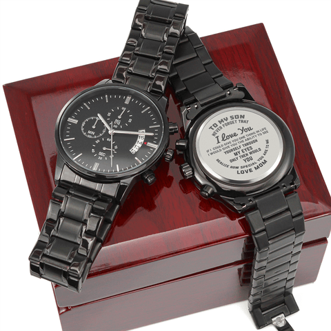 Chronograph Watch, Quartz Movement, Personalized Engraving