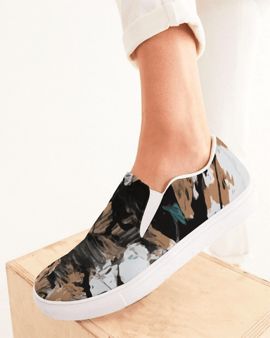 Custom Design, Women's Slip-On Canvas Shoe - Earth Tones