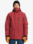 Quiksilver Mission Solid Snow Jacket for Men in Ruby Wine