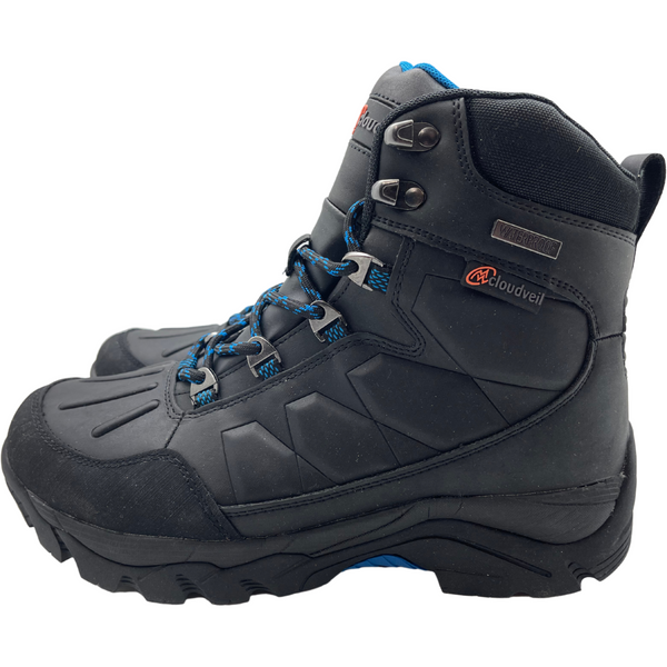 Cloudveil Men's Winter Boots / Black with Blue / Waterproof / Thinsula ...