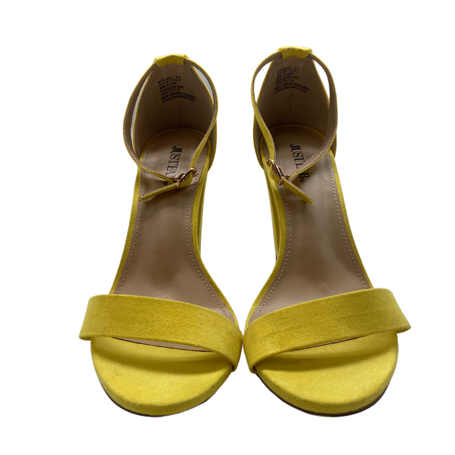Justfab: Women's High Heels / Makemba / Yellow / Open Toe / Size 9 ...