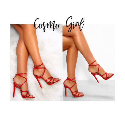 Red Strappy Heels | Pink Boutique