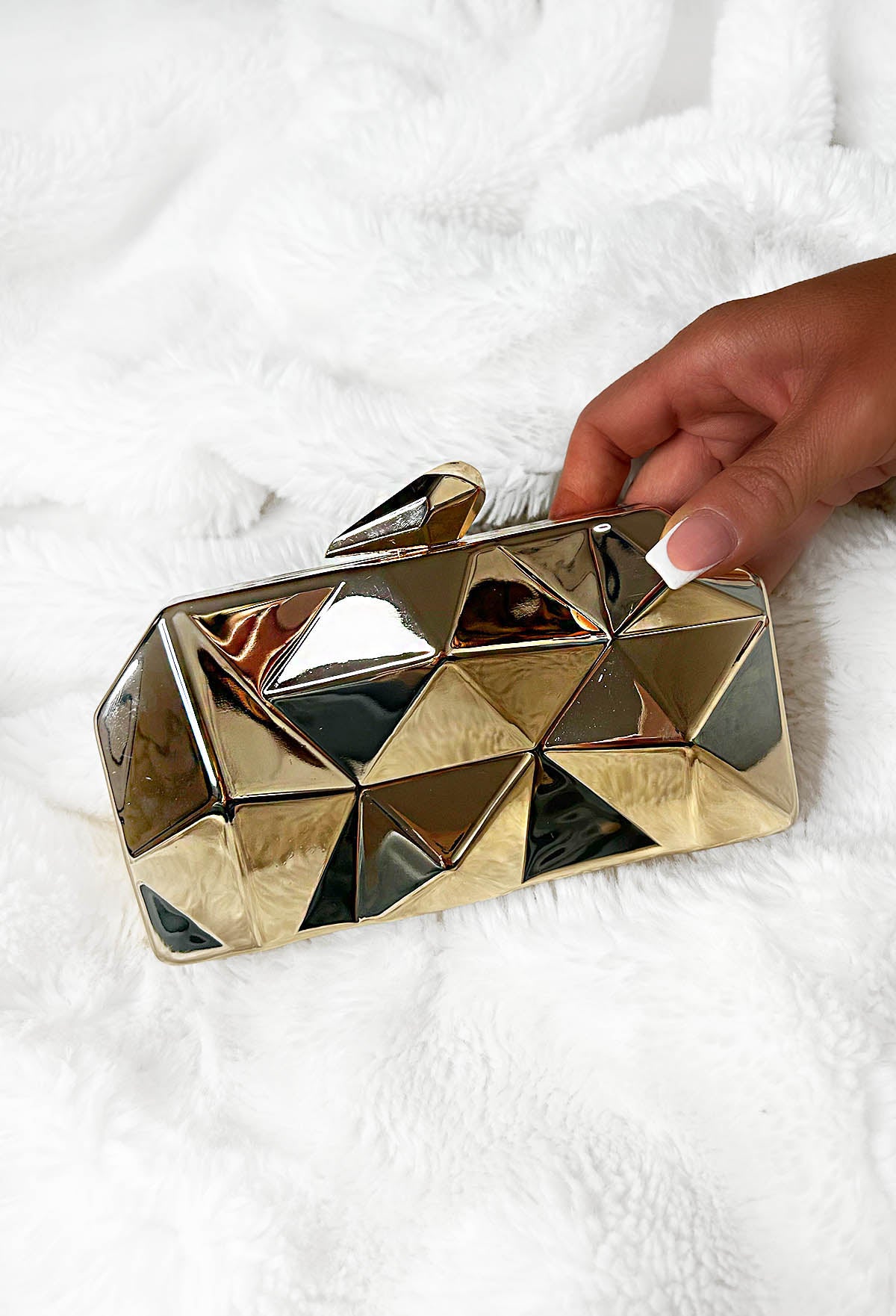 Glamorous Baddie Gold Clutch Bag