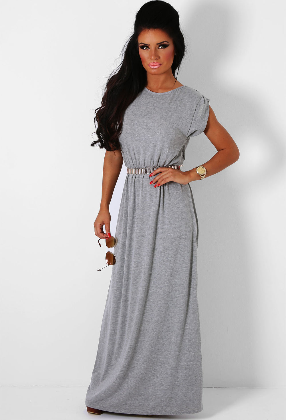 grey jersey maxi dress