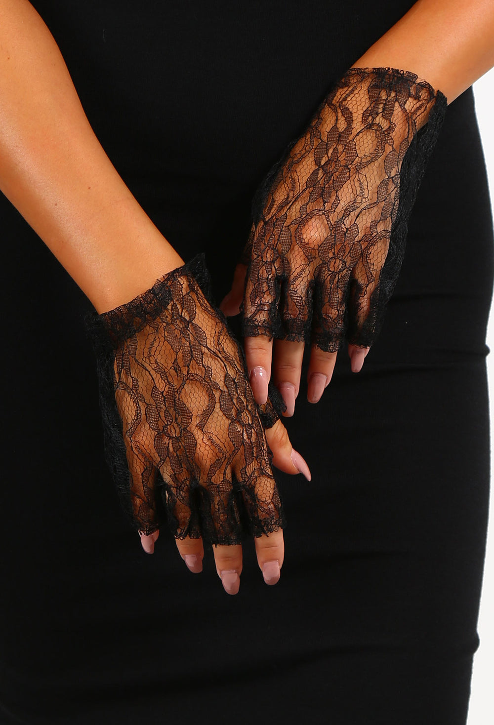 black lace fingerless gloves australia