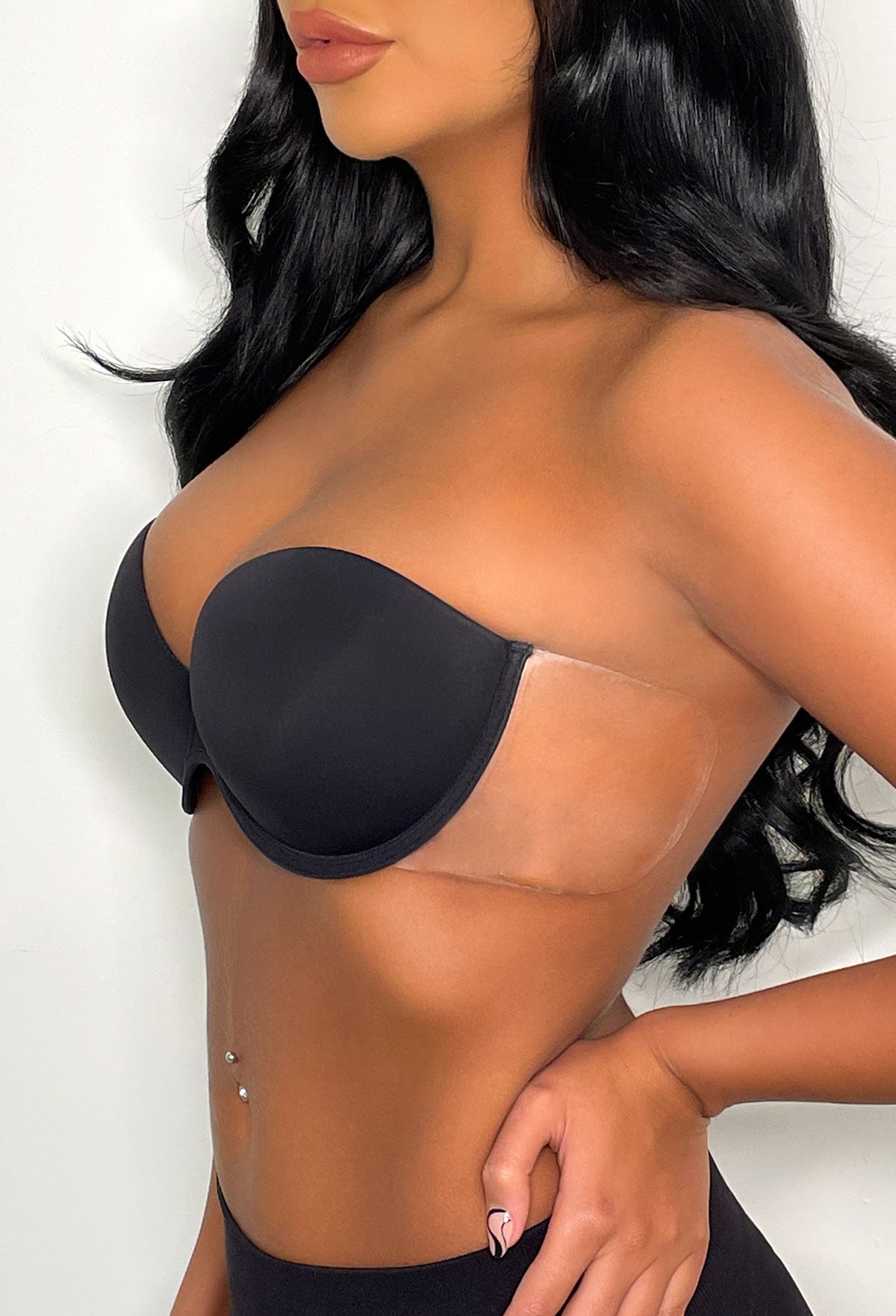 Boost Black Winged Stick On Strapless Backless Push Up Bra