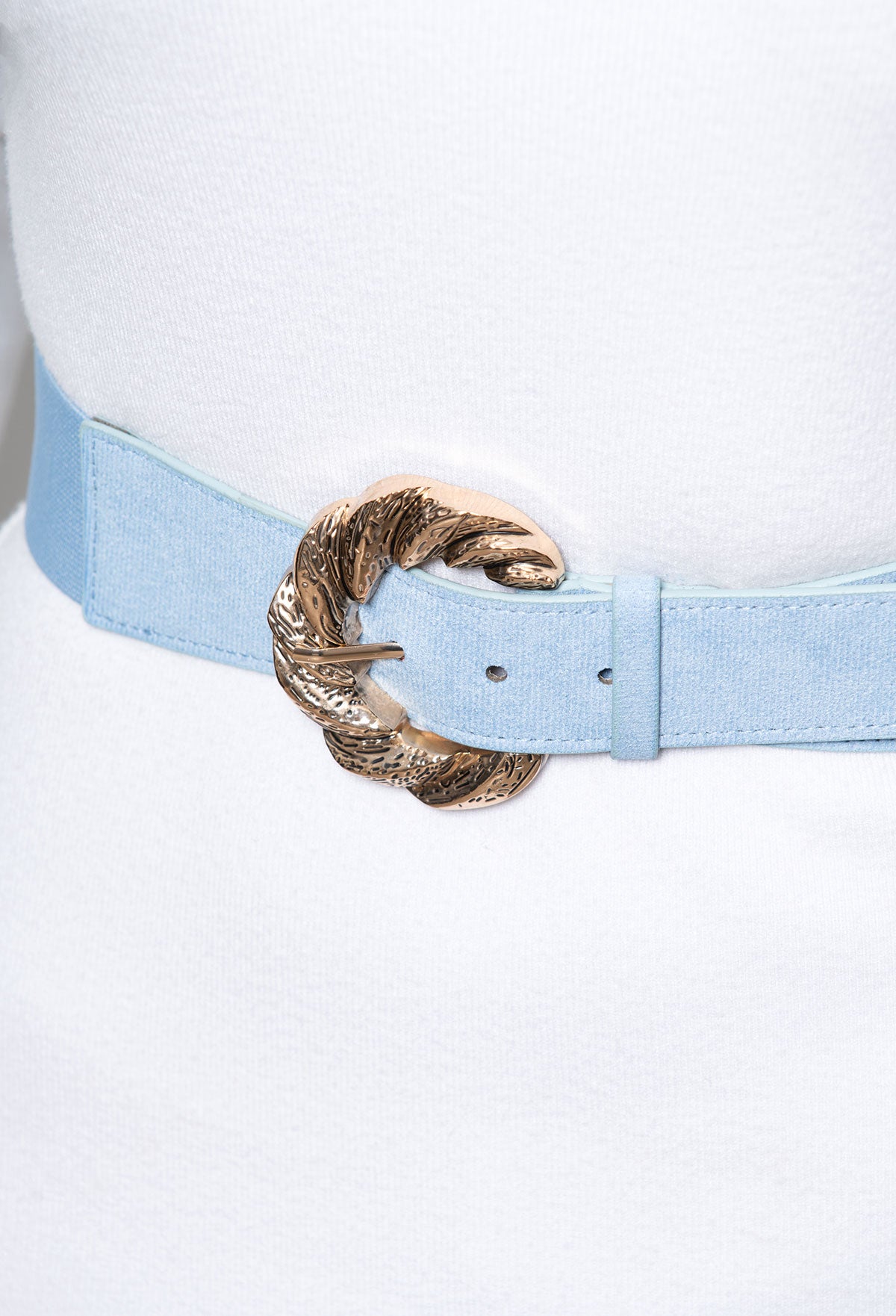 Bold Statement Blue Gold Detail Belt