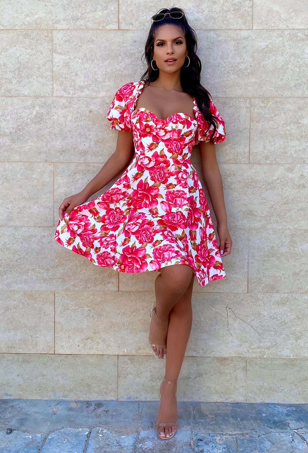 Flowerbomb Pink Floral Mini Dress