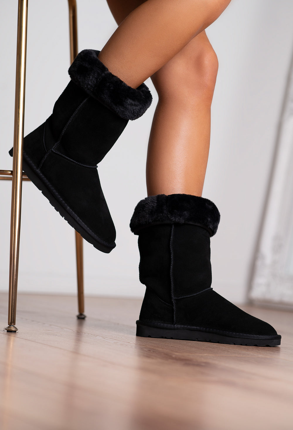 faux fur ankle boots