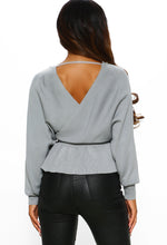 Wrap Jumper in Grey - Back View