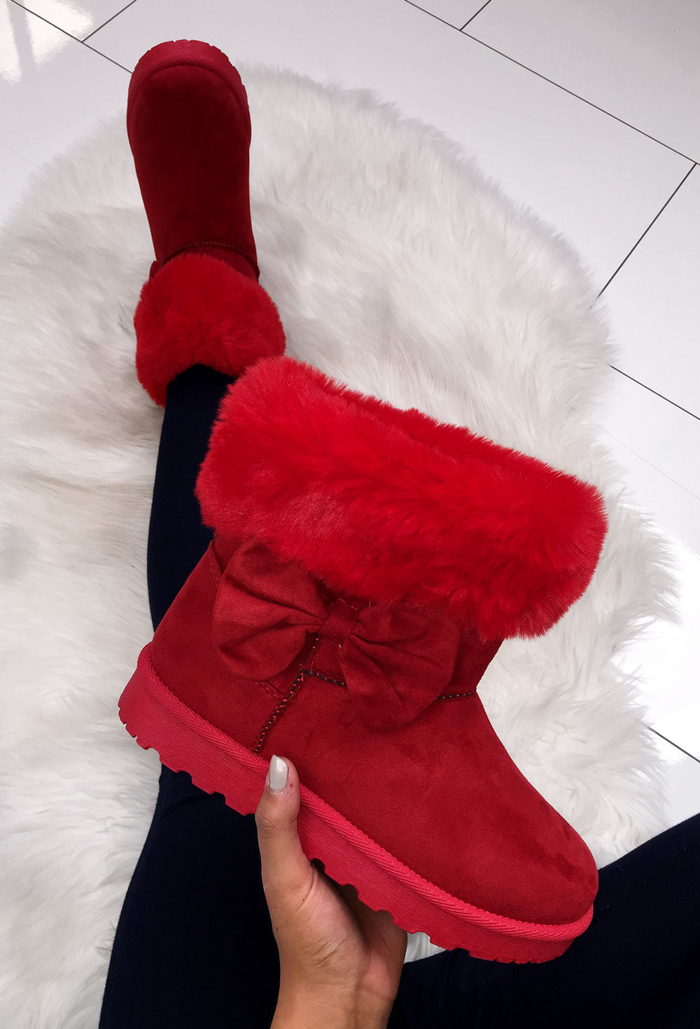 red fur lined boots