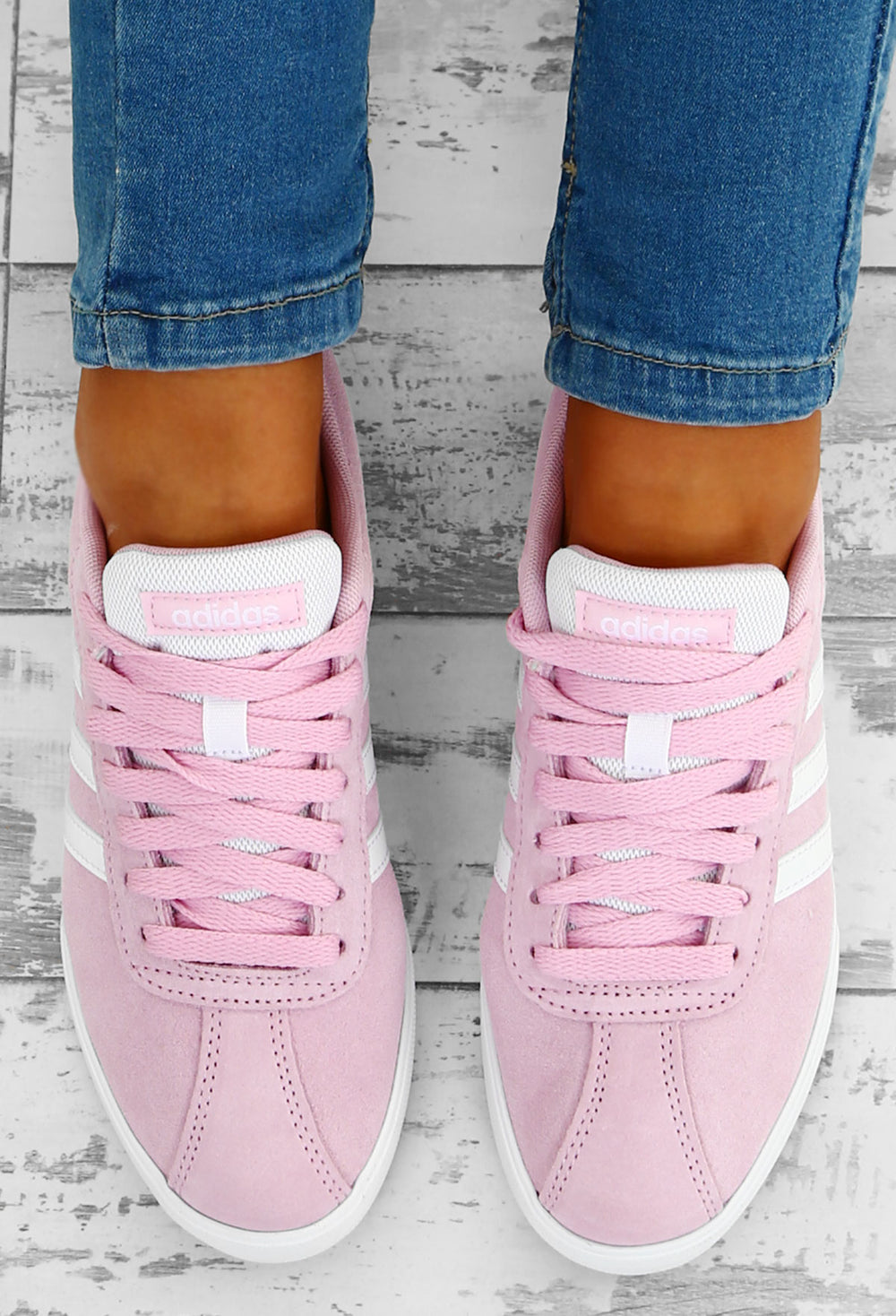 adidas pink courtset trainers