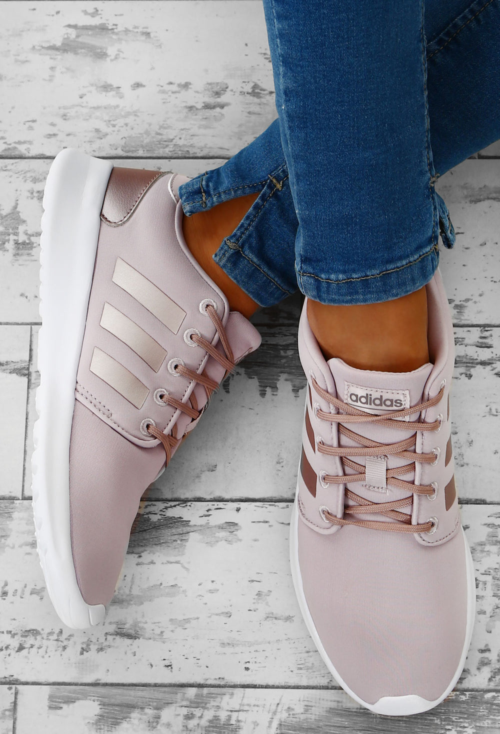 adidas cloudfoam metallic rose gold