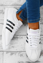 adidas white courtset floral stripe trainers