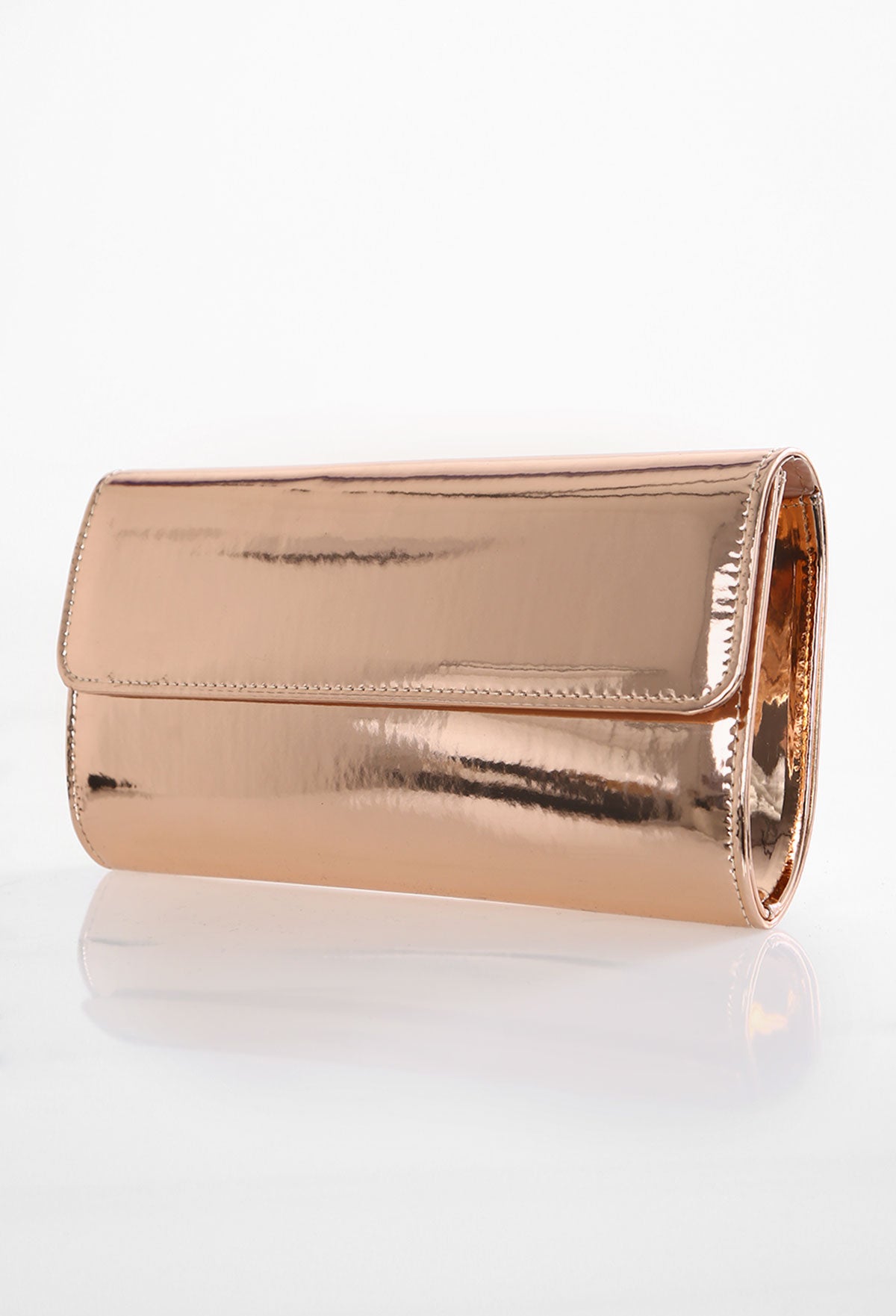 Angel Rose Gold Patent Clutch Bag