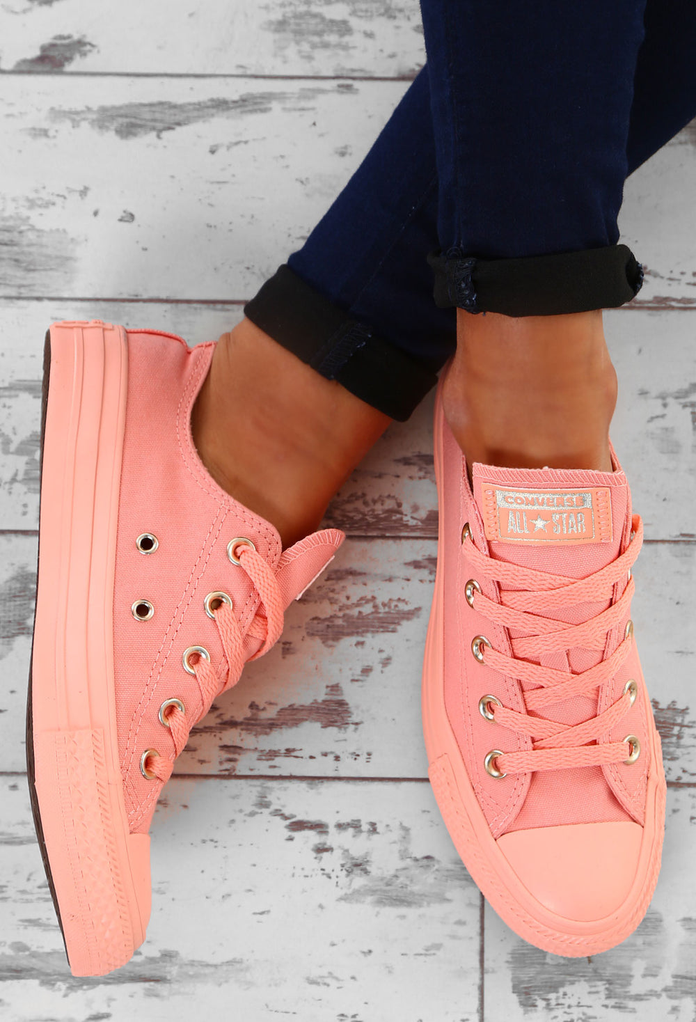 converse all star coral craft pu ox trainers