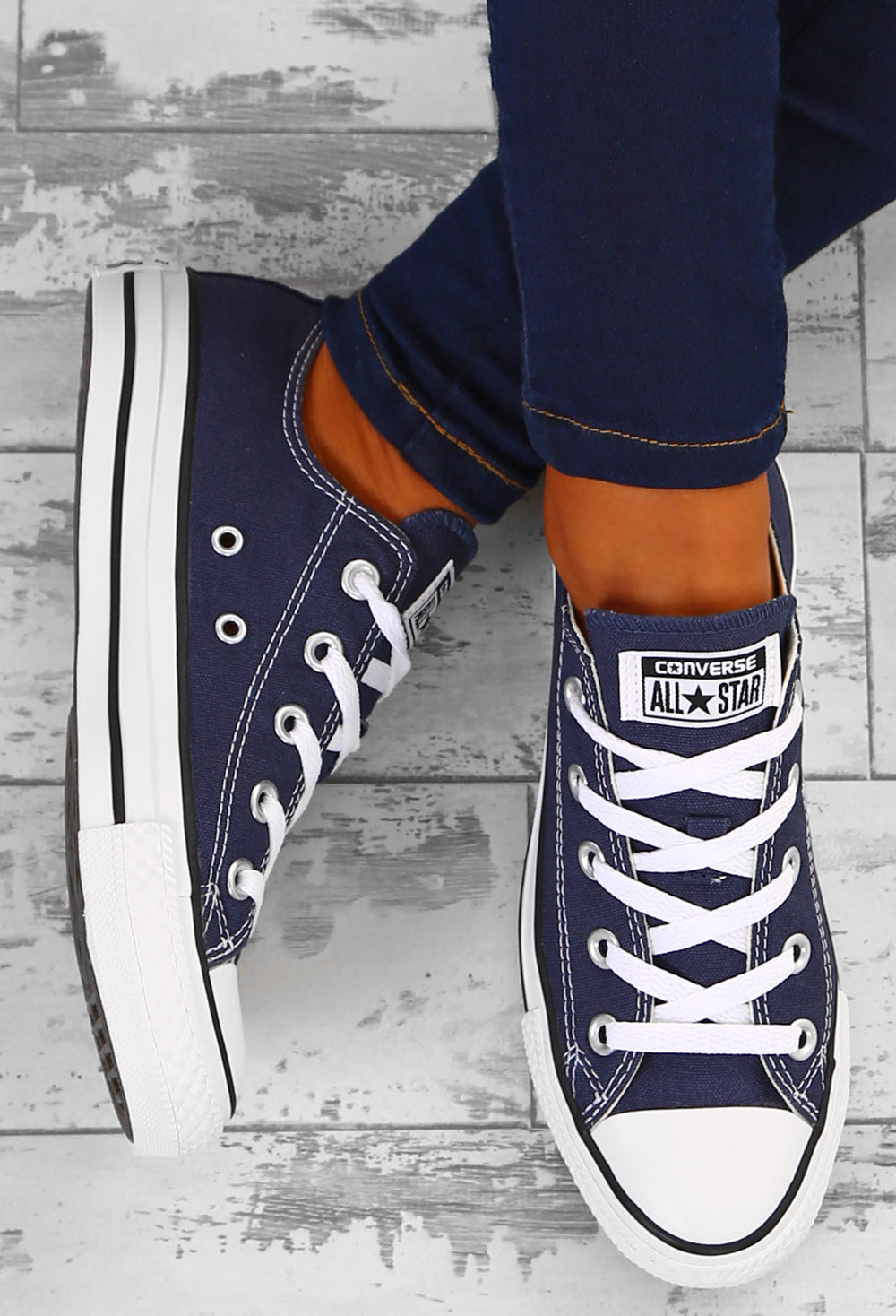 converse navy all star ox trainers