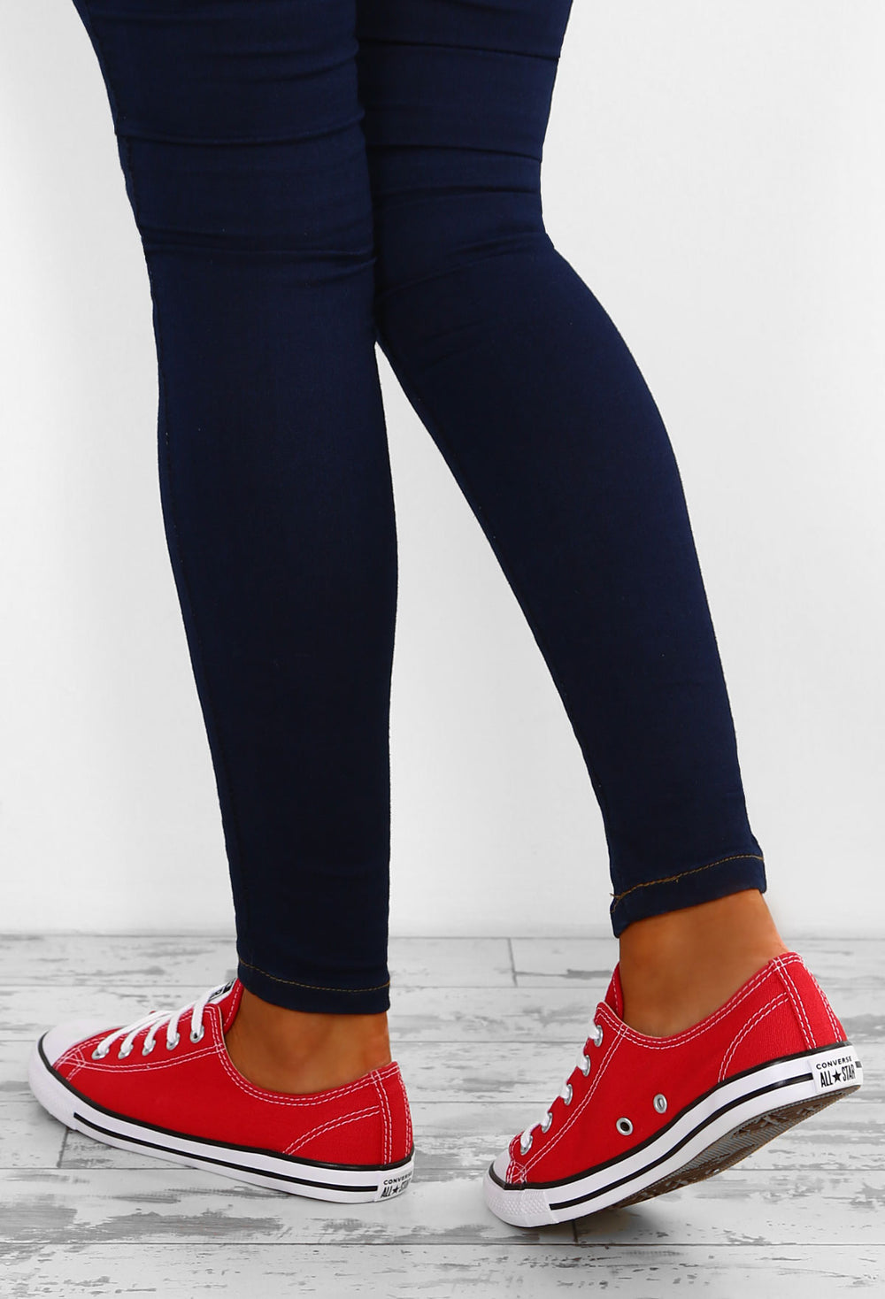 red dainty converse