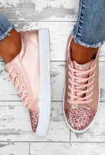 rose gold glitter trainers