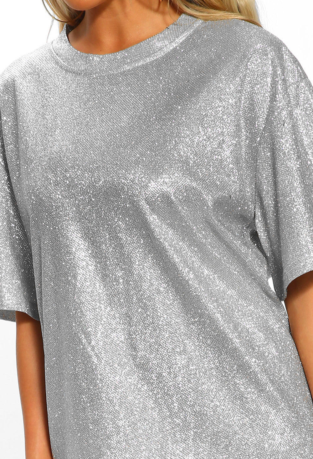 glitter oversized t shirt dress