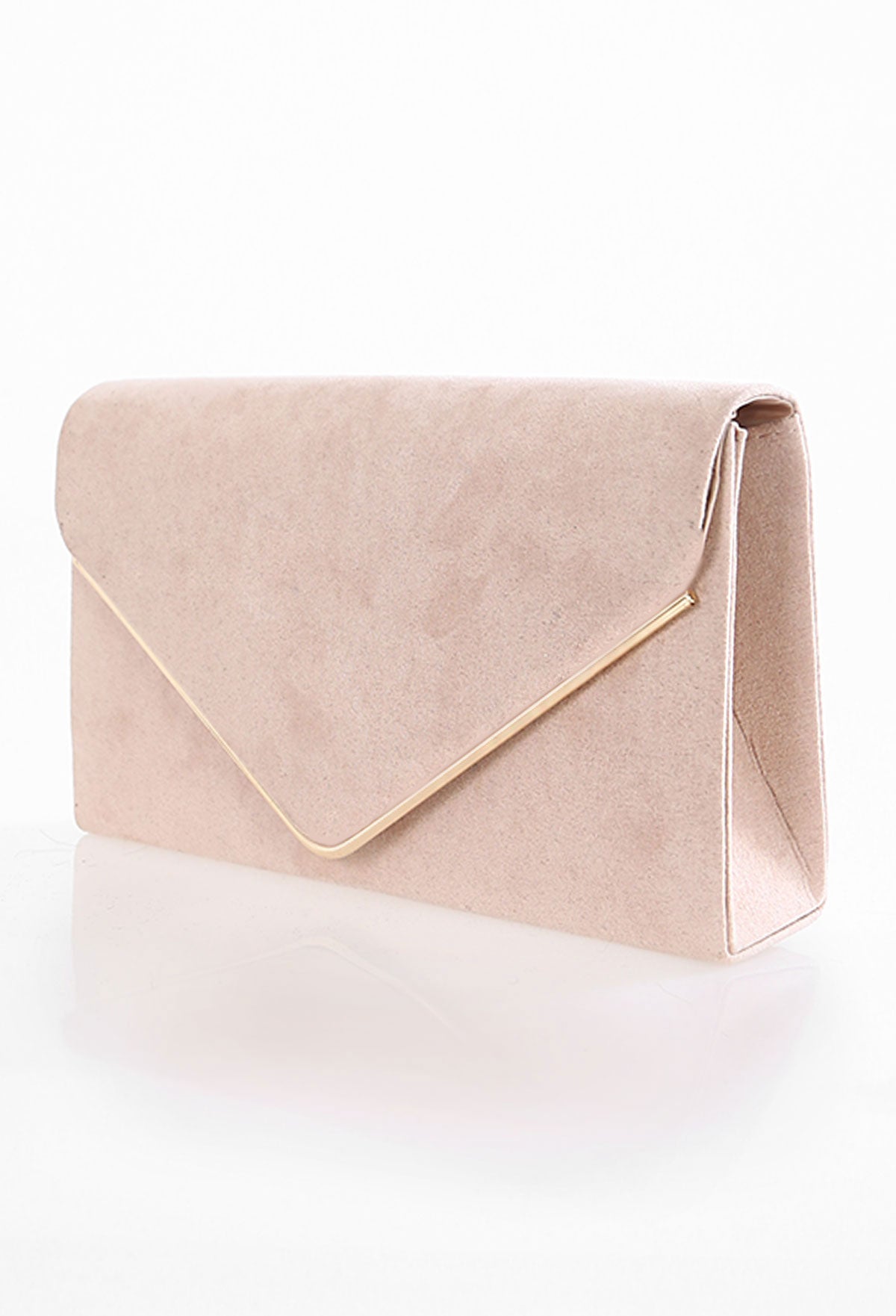 Hampstead Nude Suede Clutch Bag