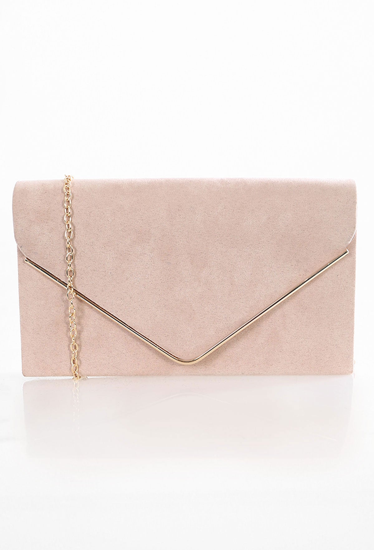 Hampstead Nude Suede Clutch Bag