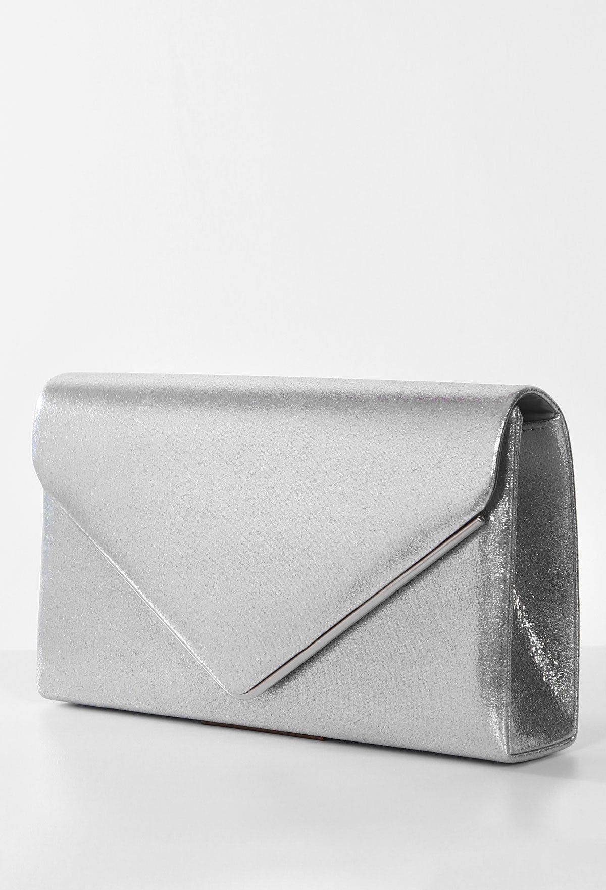 silver metallic clutch