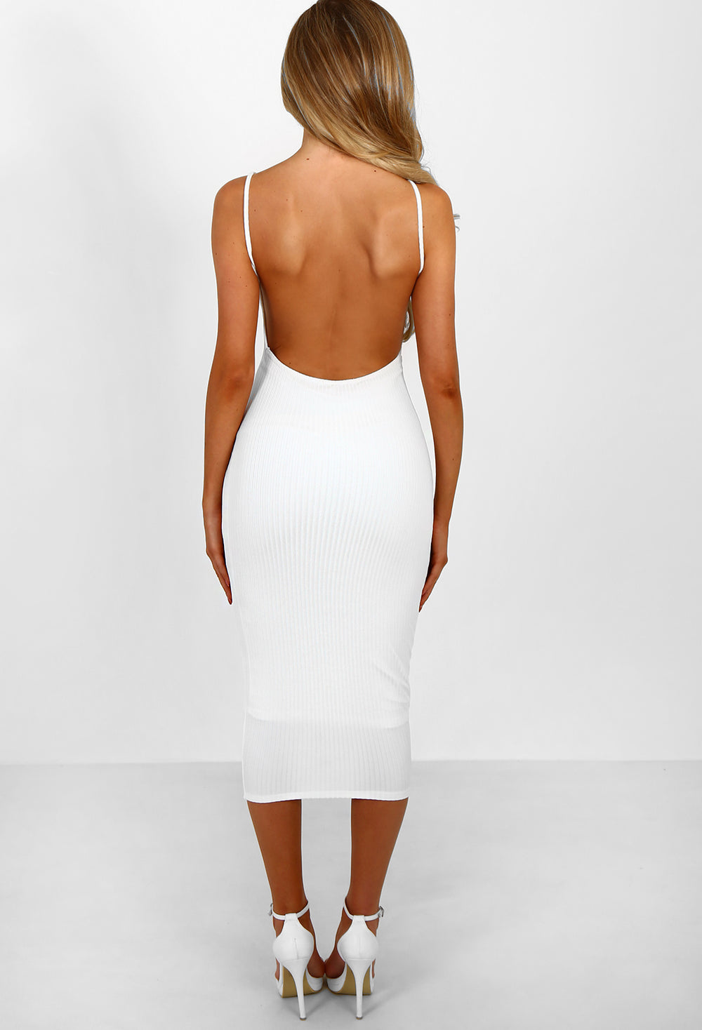 White Backless Midi Dress Online, 52 ...