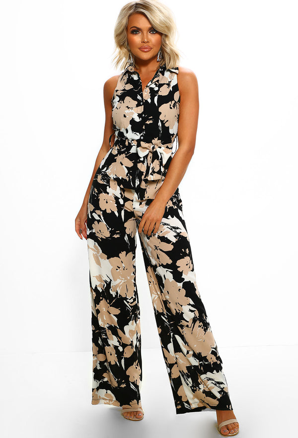 Lavish Lady Black Floral Wide Leg Jumpsuit – Pink Boutique UK