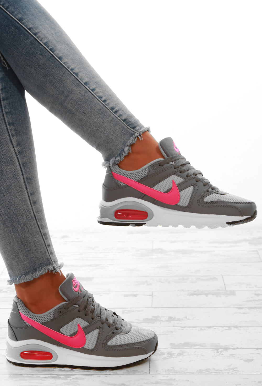 Nike Air Command Grey and Pink Trainers – Pink Boutique UK