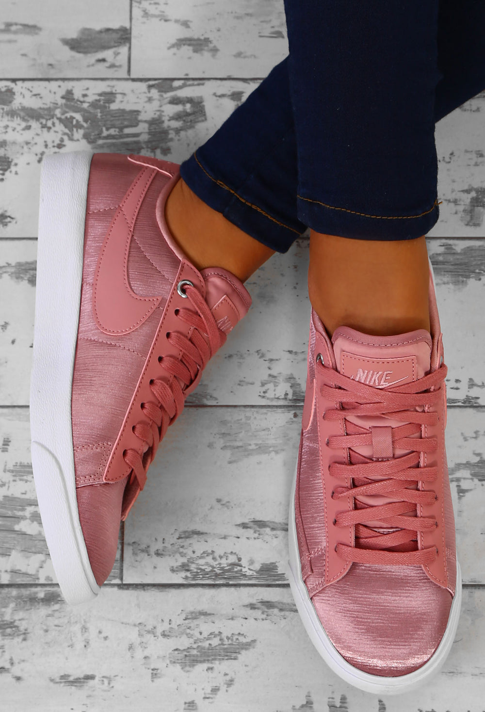 red and pink trainers