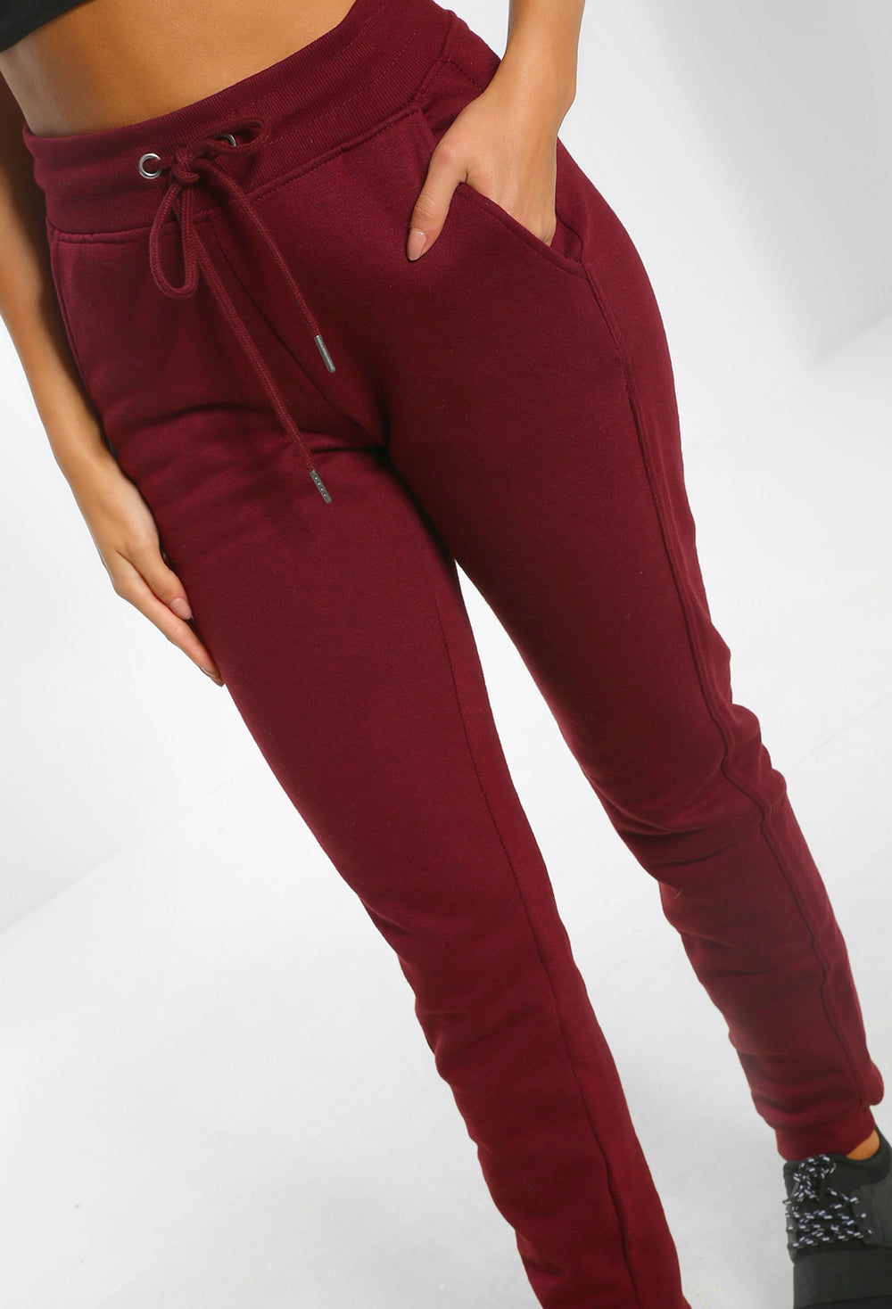 burgundy joggers