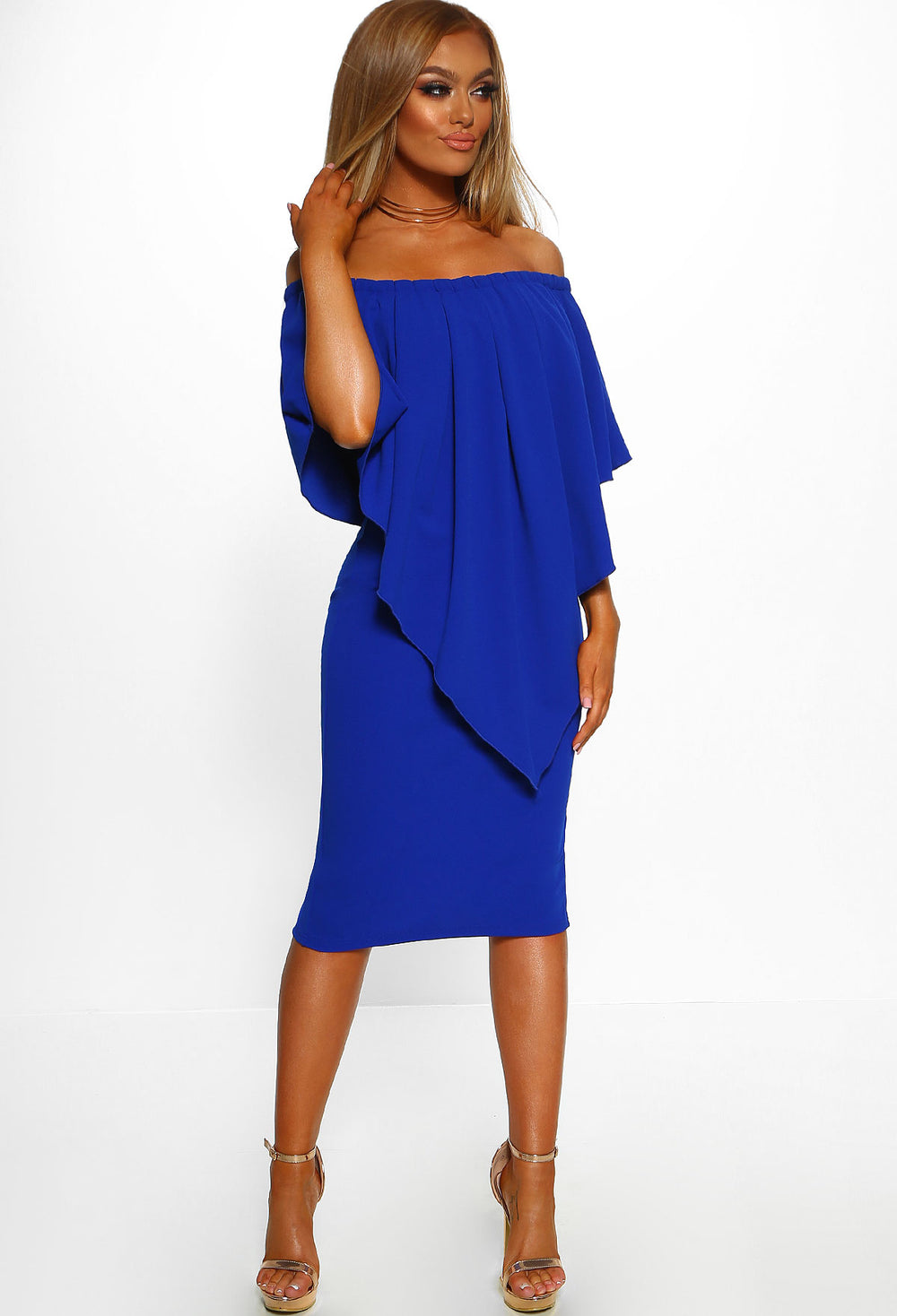 bardot cobalt blue dress