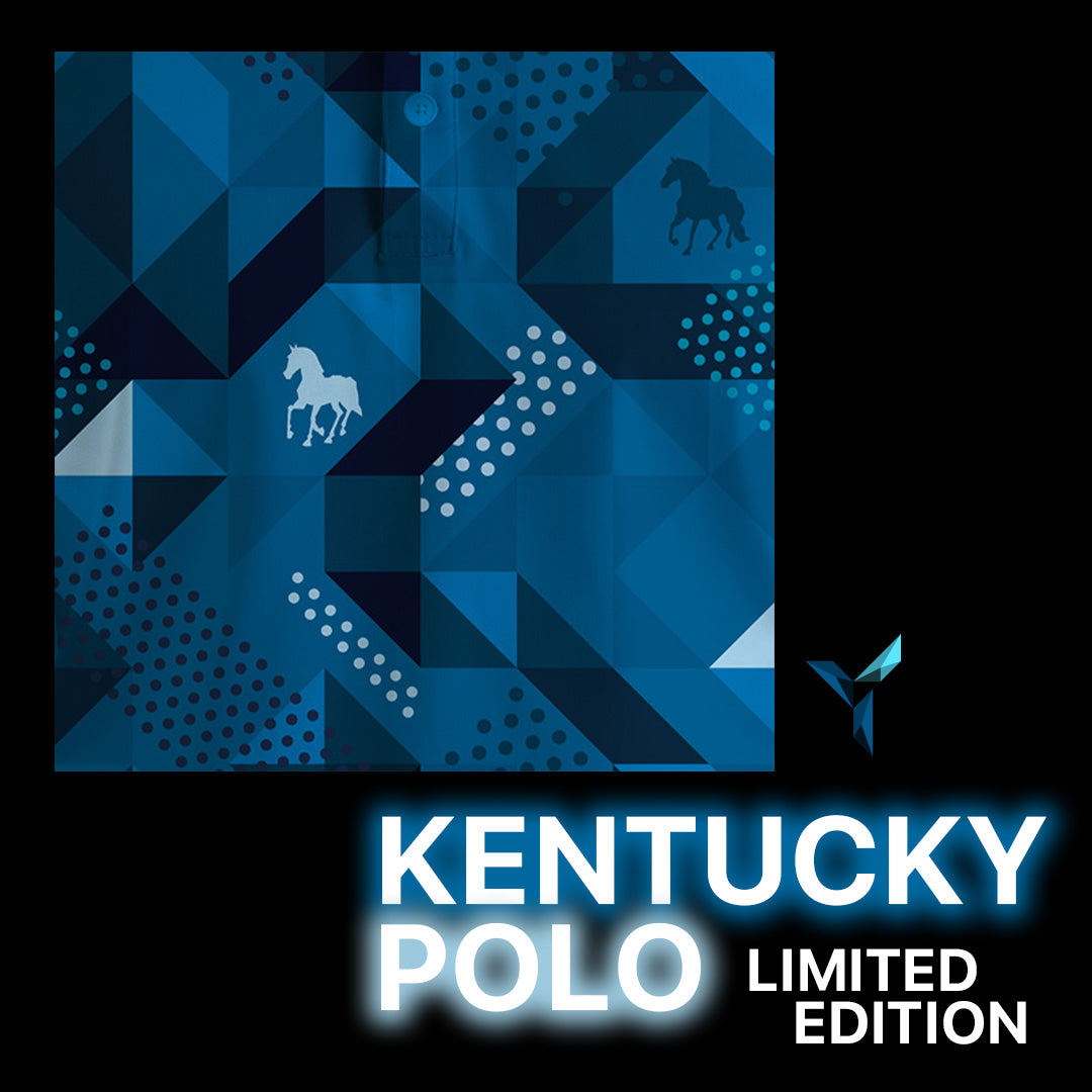 Close Up Crop of Limited Edition Kentucky Polo by Yatta Golf