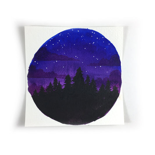 painted purple night sky