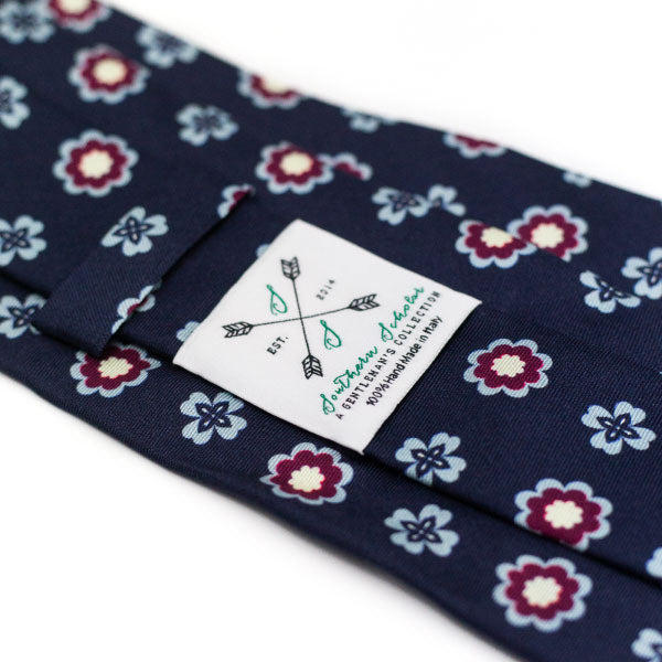 floral patterned silk tie