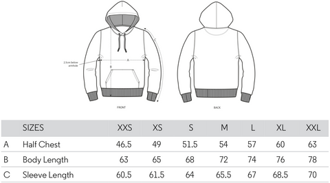 CoolAfrican Hoodie Size Guide