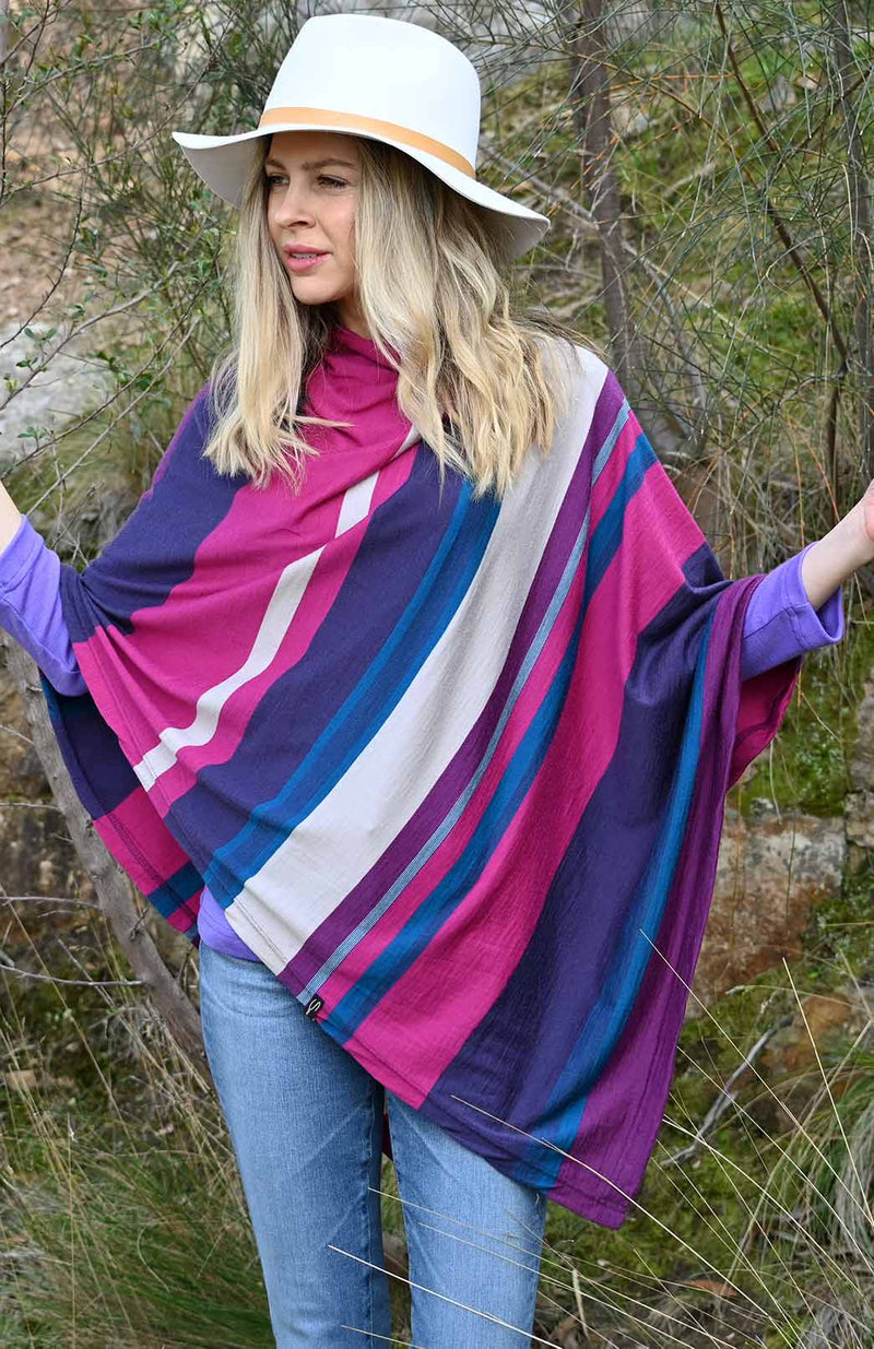 Women's Merino Wool Plain Poncho | Smitten Merino