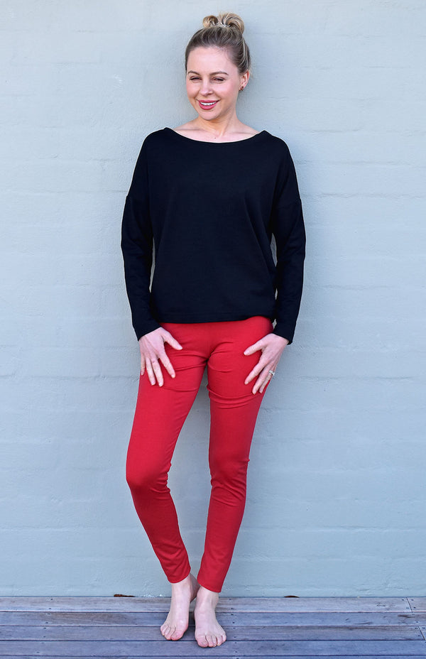 Women's Merino Wool High Waisted Leggings | Smitten Merino Tasmania ...